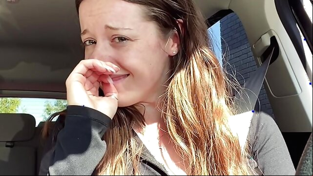 Drive Thru pt2 amateur brunette masturbation